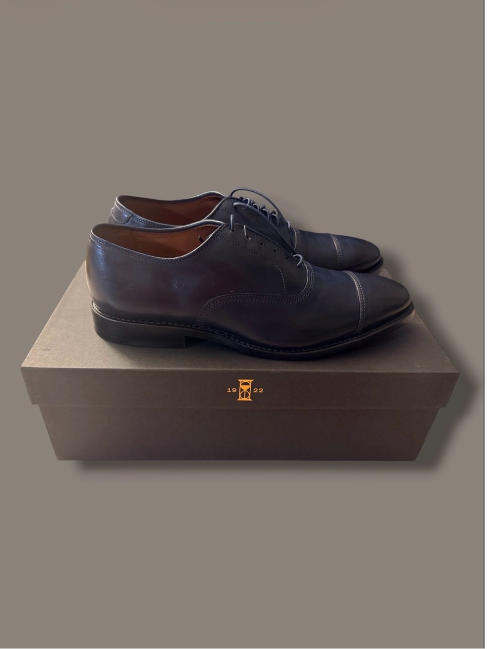 New! Allen Edmonds Navy Park Aventure Cap-Toe Oxfords (Size 9)